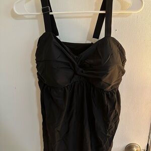 Black Sleeveless Swim Top